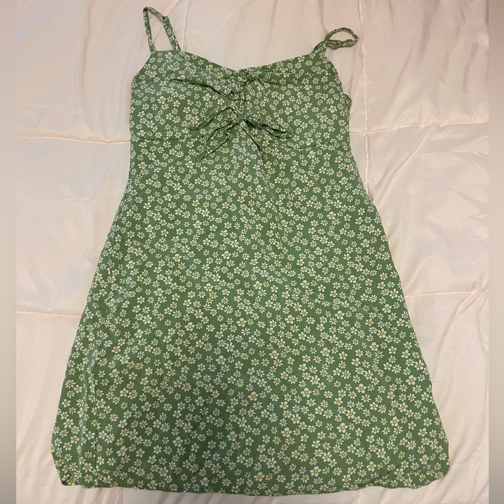 Green Floral LA Hearts Mini Dress